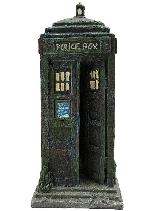 SLOCME Fish Tank Tardis Police Box Decorations - Aquarium Fish Hideout House Resin Ornament,Blue - Image 5